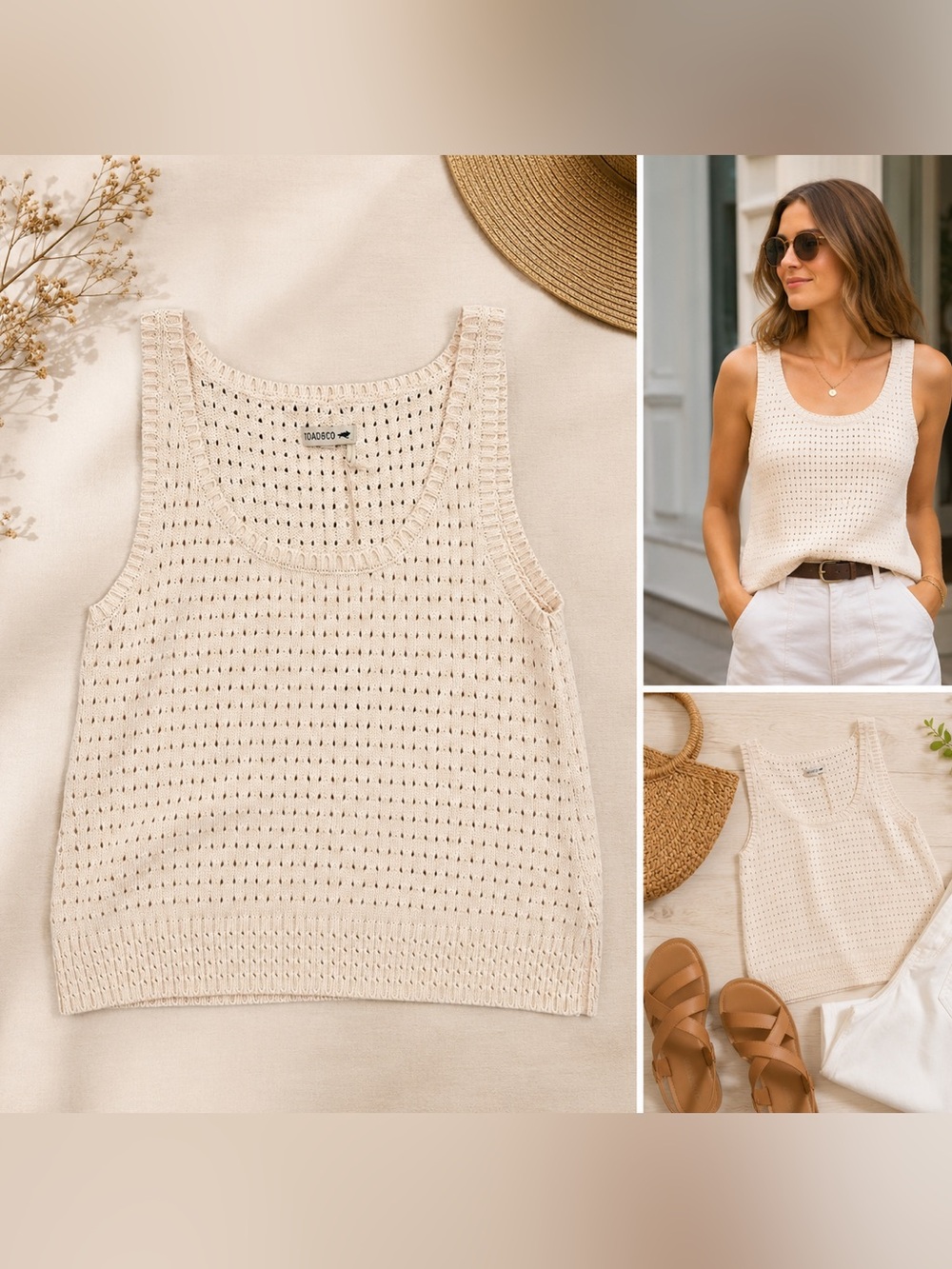 TOAD&CO- Bianca Pointelle sleeveless sweater Tank NWT